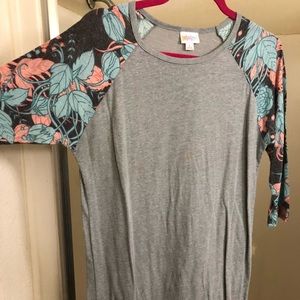 Lularoe pink and aqua Rose Floral Randy